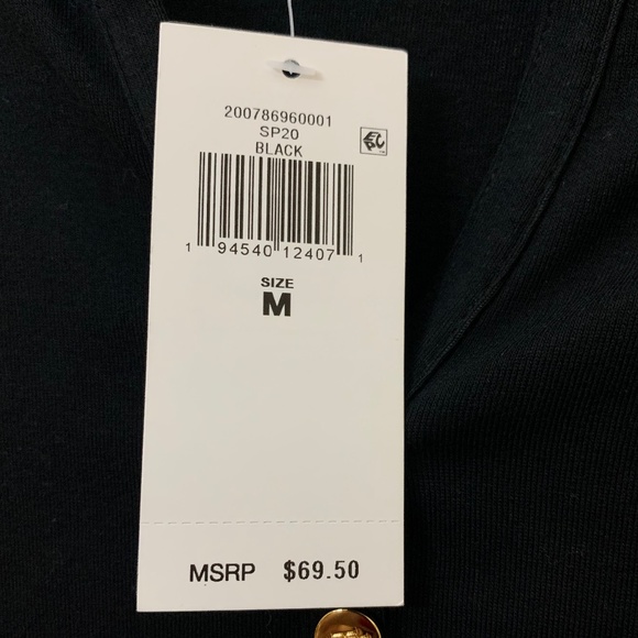 NWT - BLACK CASUAL TOP WITH GOLD BUTTONS - Picture 6 of 9